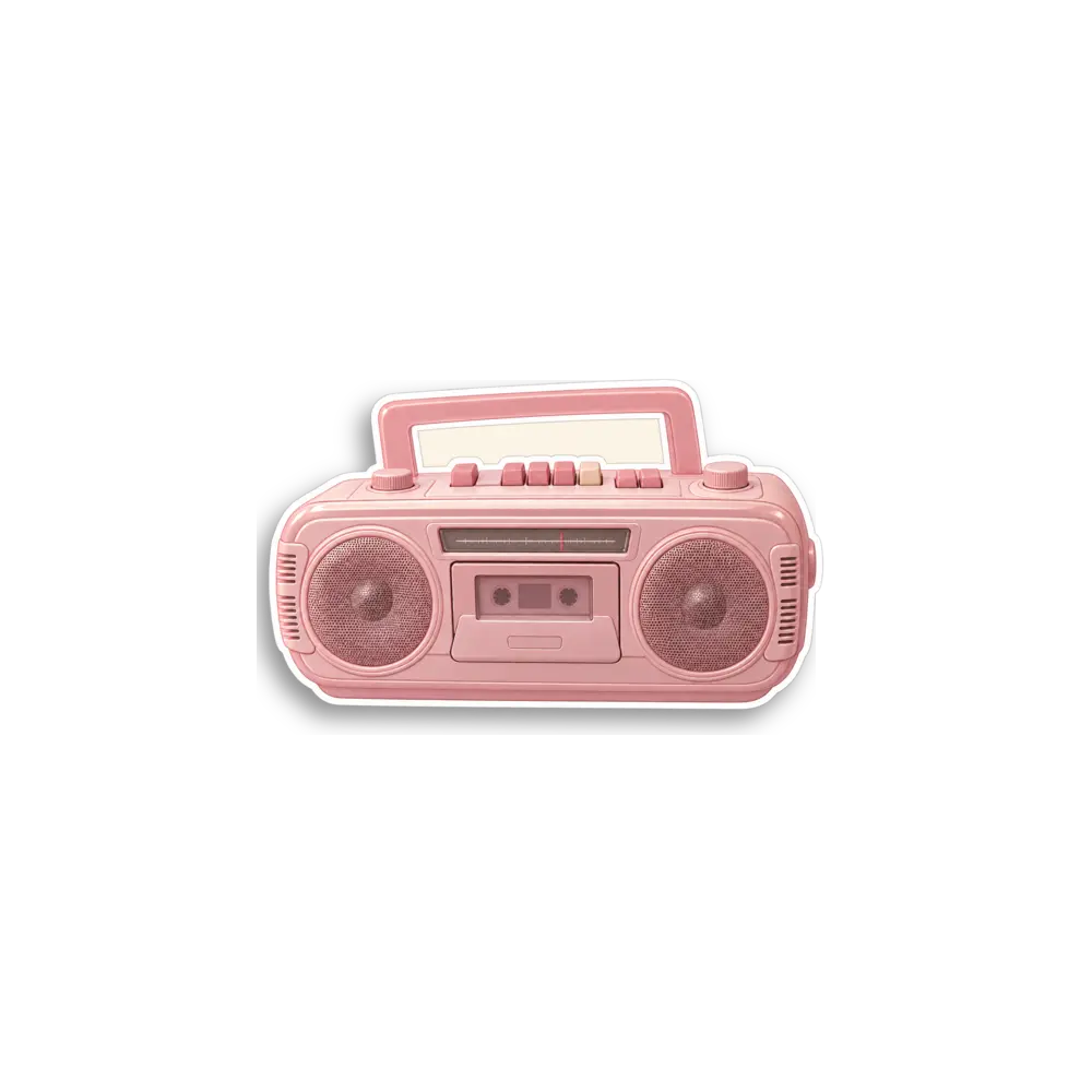 Pink Boombox Sticker