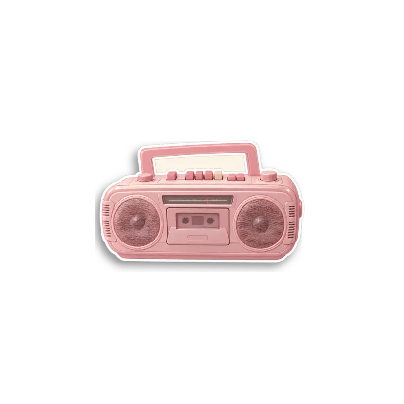 Pink Boombox Sticker