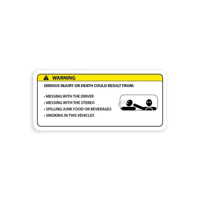 Rules of the Road Warning Car Sticker for Cars (no slam) Car Sticker
