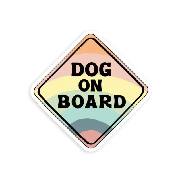 Dog on Board (Rainbow) Car Sticker