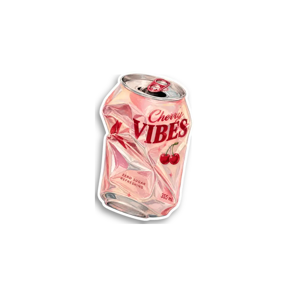 Cherry Vibes Can Sticker