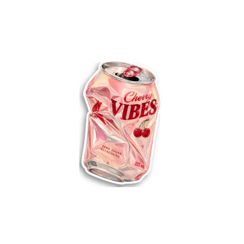 Cherry Vibes Can Sticker
