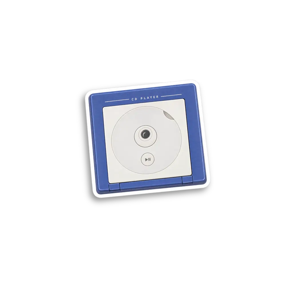 Blue CD Player Sticker