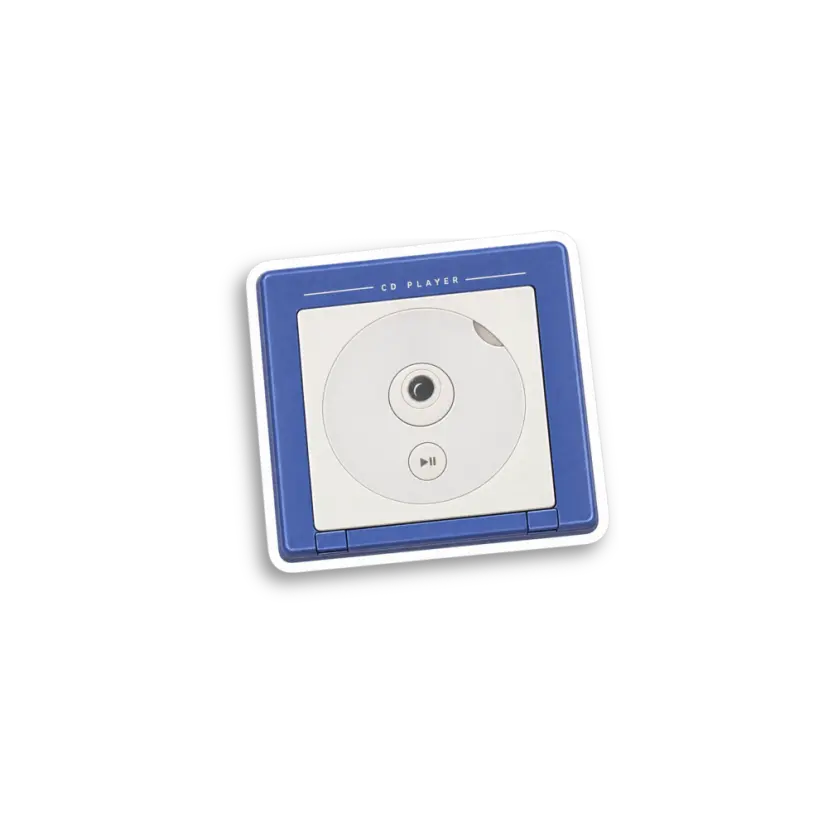Blue CD Player Sticker