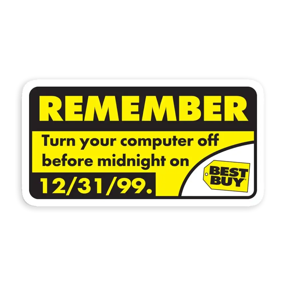 Y2K Best Buy Warning Sticker Sticker