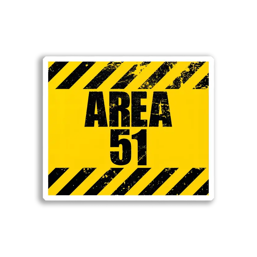 Area 51 Warning Sign Sticker