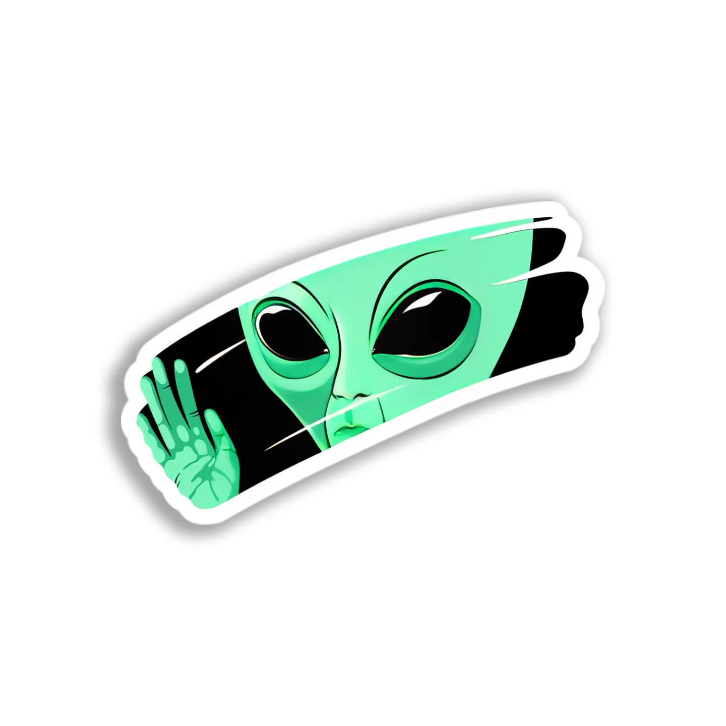 Alien Waving Goodbye Sticker