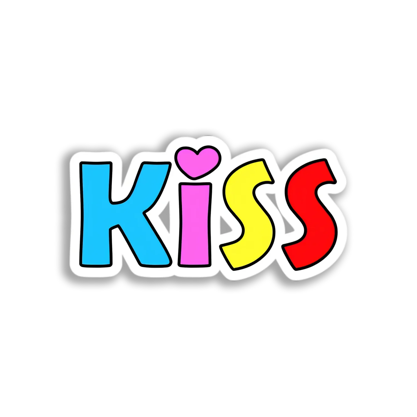 Colorful Kiss Graphic Sticker