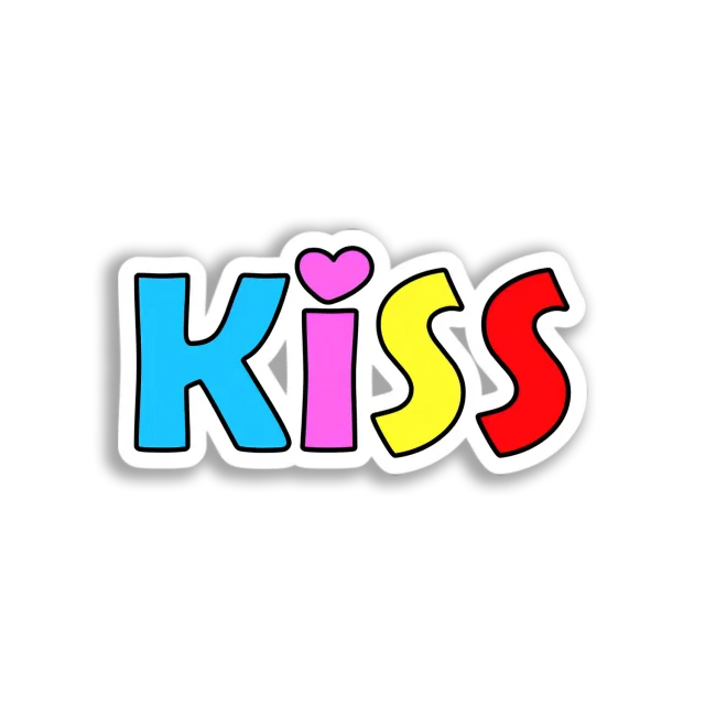 Colorful Kiss Graphic Sticker