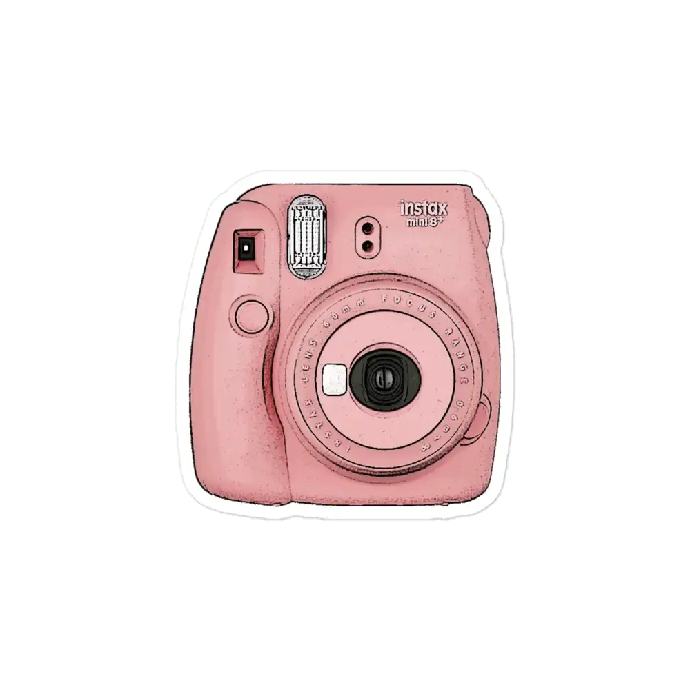 Cute Polaroid Camera Sticker Pink Polaroid Camera Aesthetic Sticker