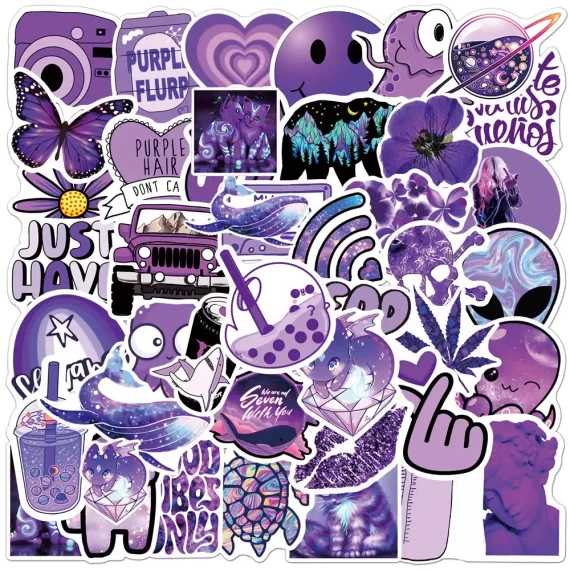 Purple Fashion Stickers Pack of 50