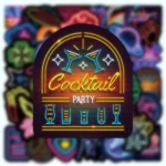 Neon Light Effect Stickers Pack of 50