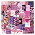 Vintage Pink E-Girl Sticker Pack of 50