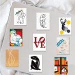 Vintage Abstract Art Stickers Set of 50