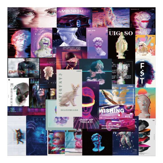 Vaporwave INS Punk Girl Style Stickers Set of 50