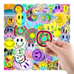 Smiley Graffiti Stickers Pack of 50