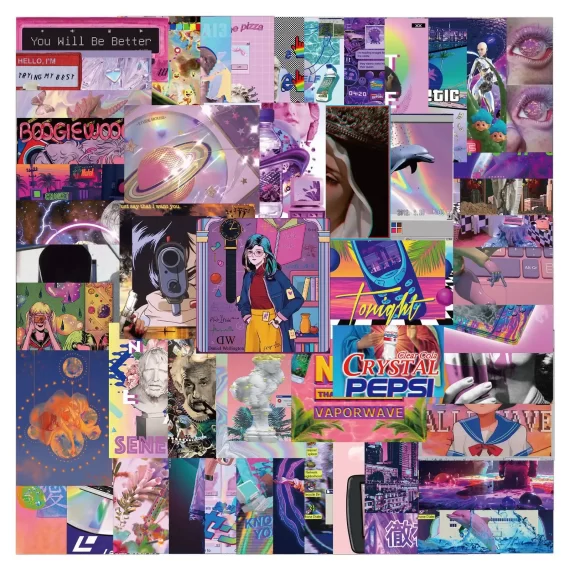 New Ins Vaporwave Stickers Aesthetic Graffiti Pack of 50