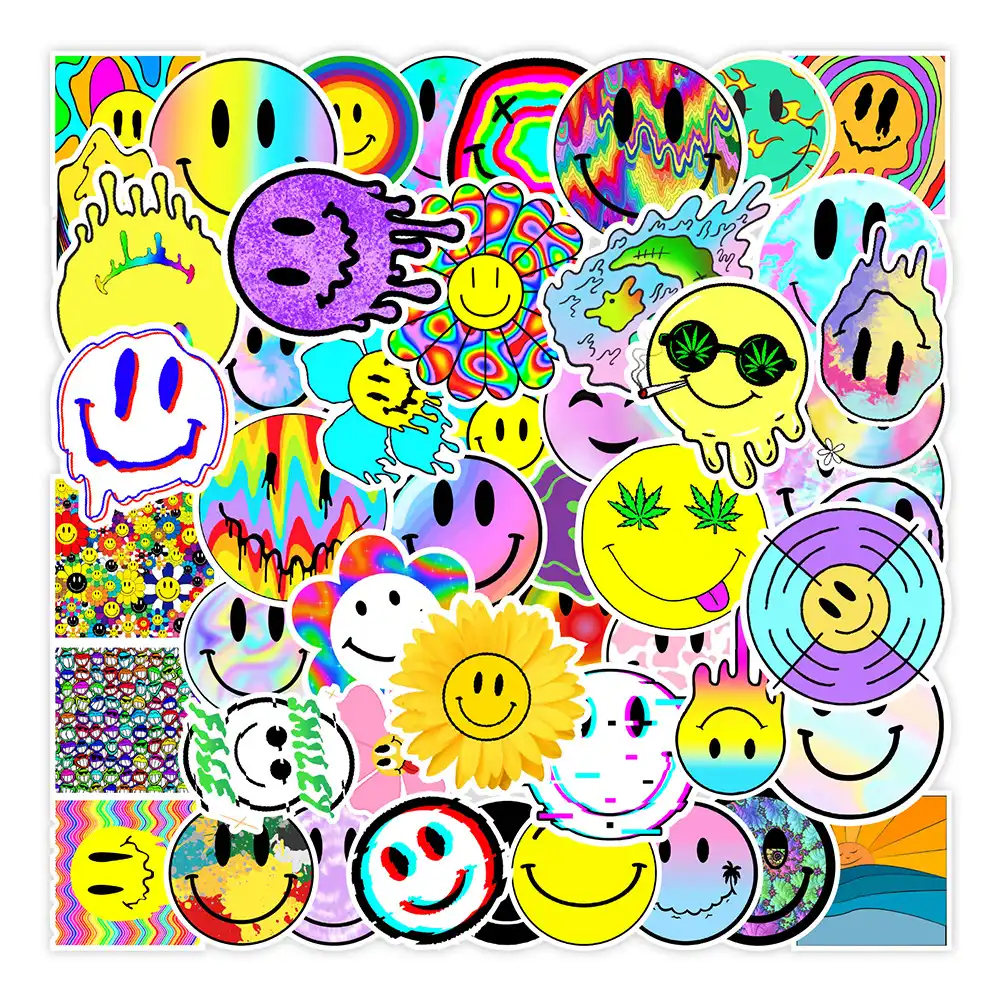 Smiley Graffiti Stickers Pack of 50