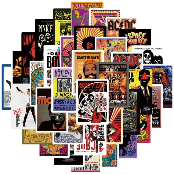 Rock Music Pop Graffiti Sticker Pack of 50