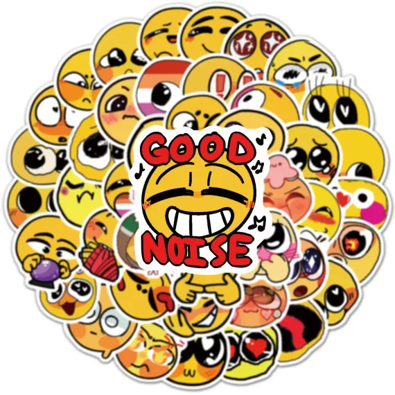 Cute Smiling Faces Cartoon Graffiti Sticker Pack of 50