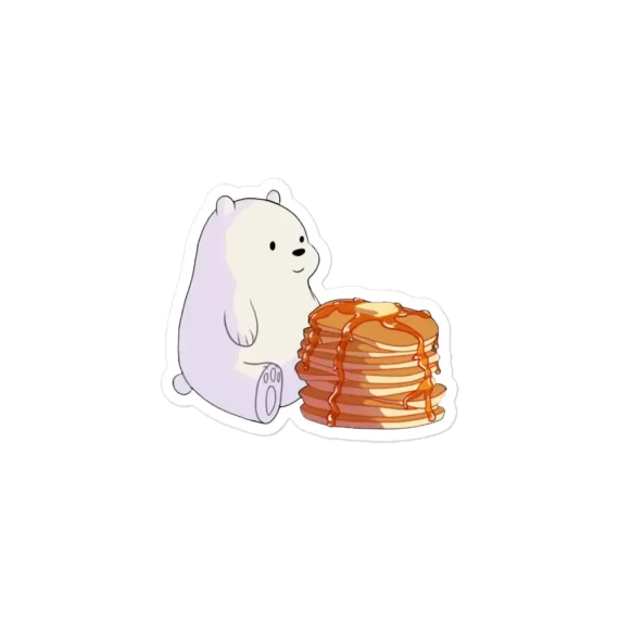 Panda eating Pancakes Sticker