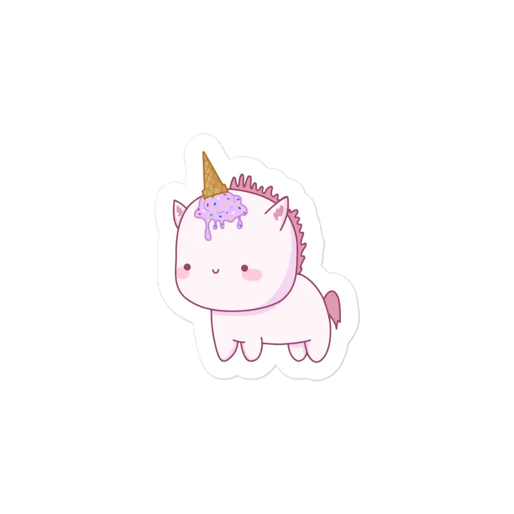 Cute Unicorn with Ice Cream Horn Sticker