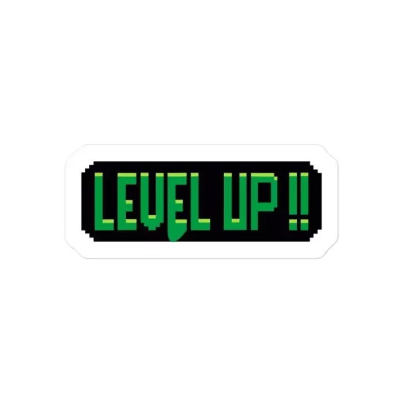 Pixel Level Up Sticker