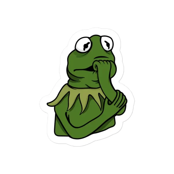 Thoughtful Kermit the Frog Sticker