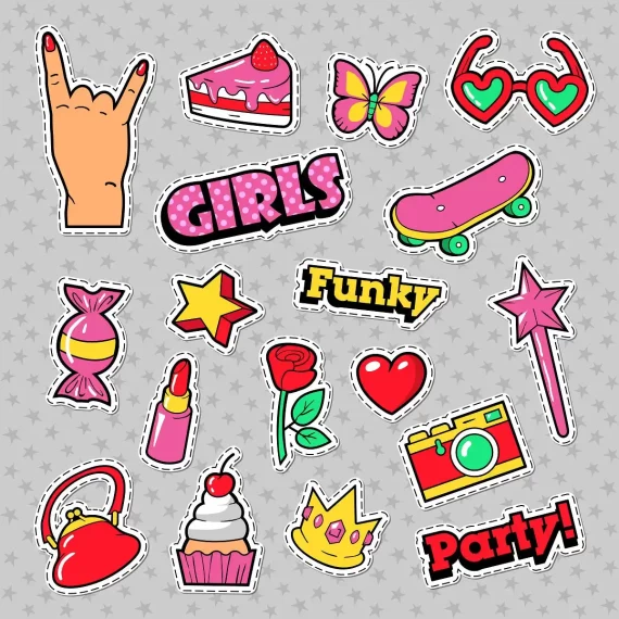 Girls Party Stickers