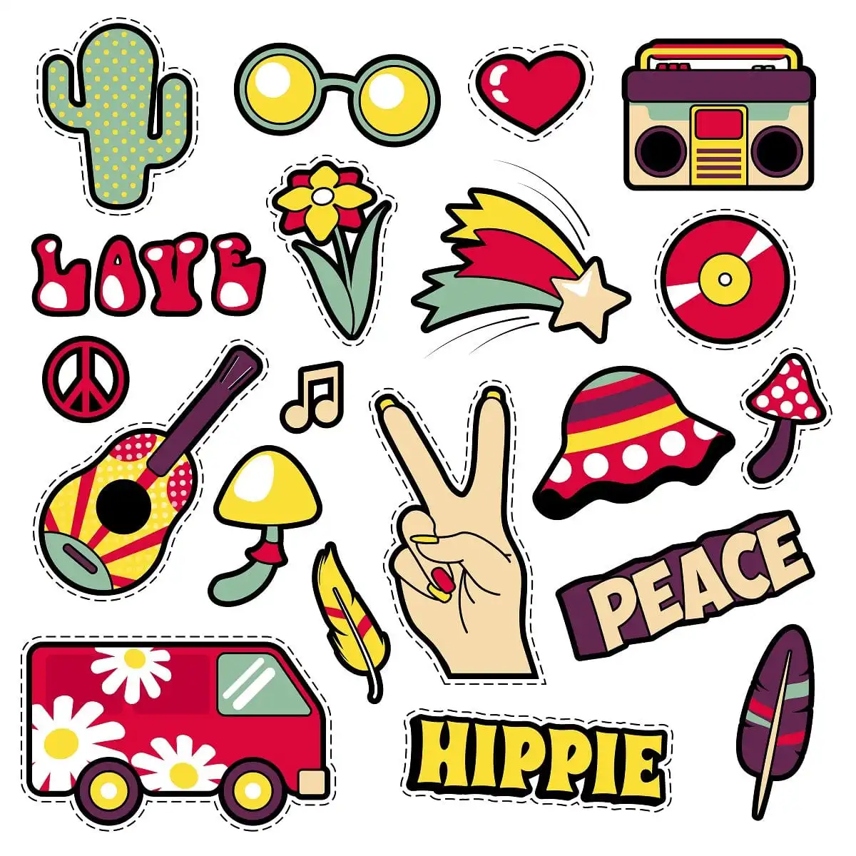 Hippie Aesthetic Stickers