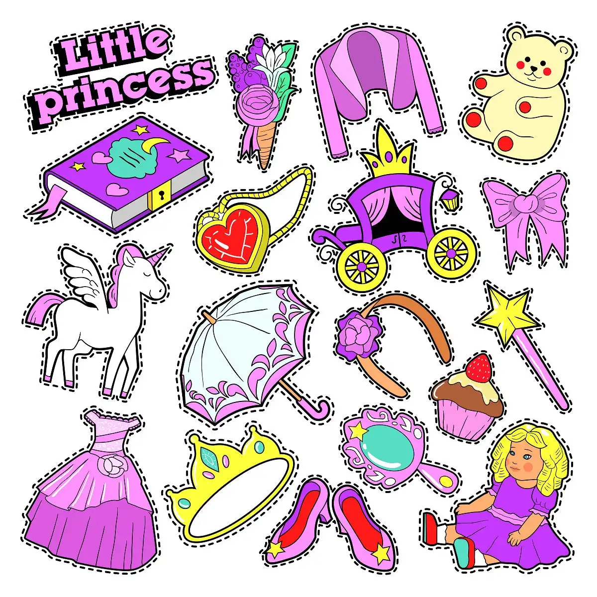 Little Princess Unicorn Sticekrs