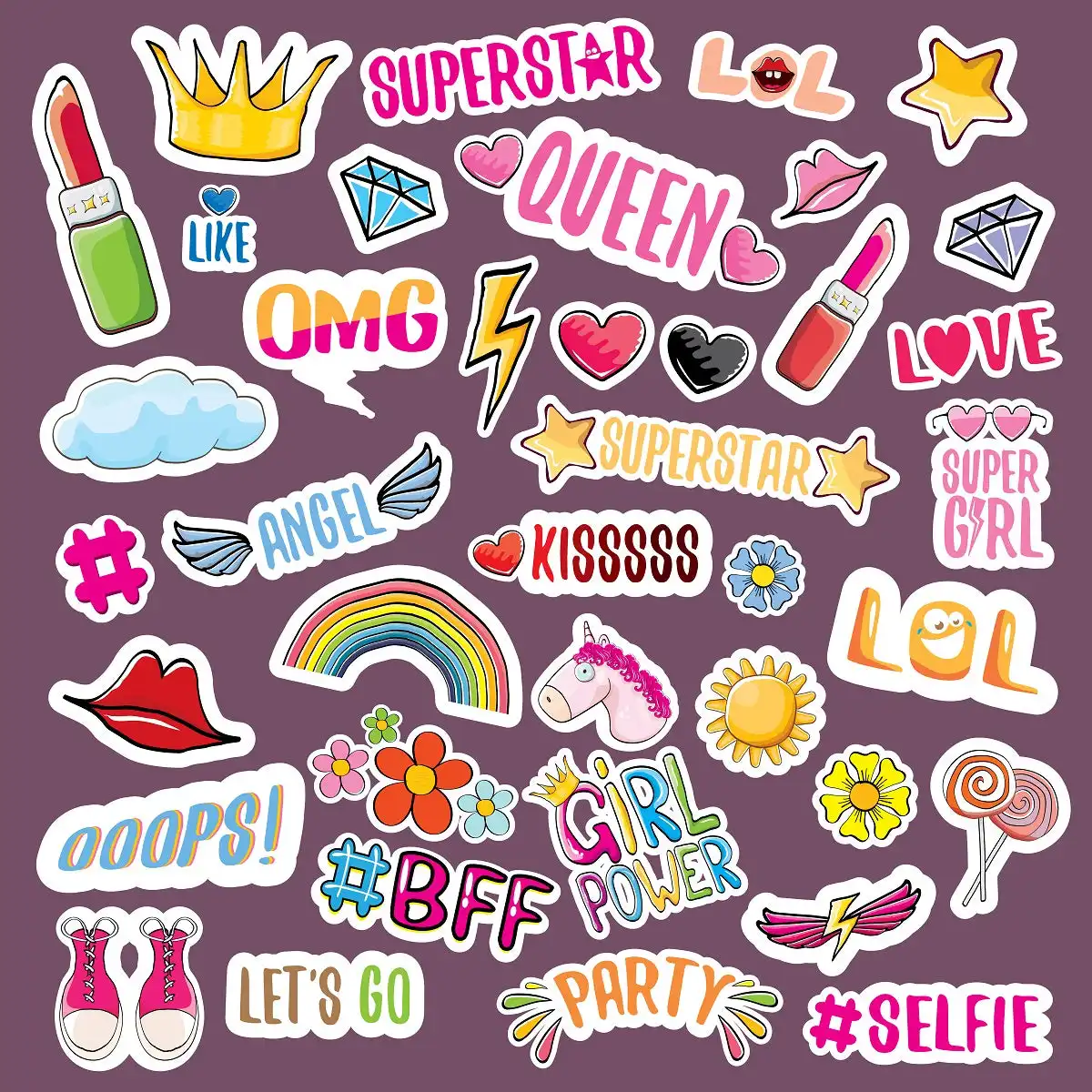 Fashion Doodle Badge Stickers