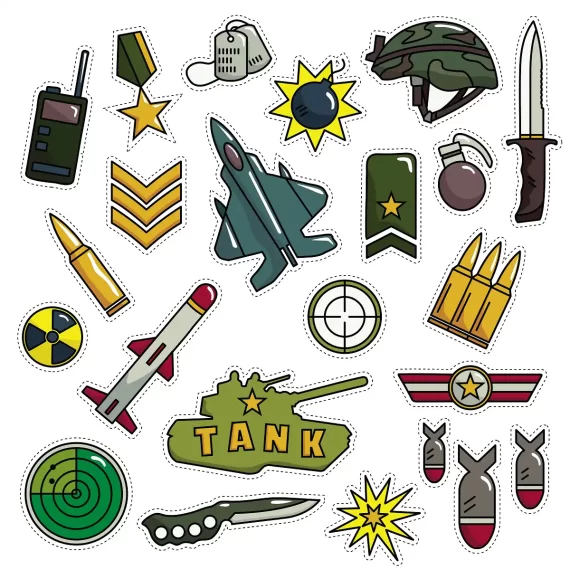Army Equipment Stickers Set