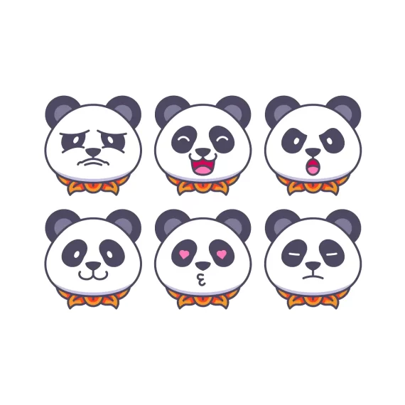 Cute Panda Emoticon Stickers