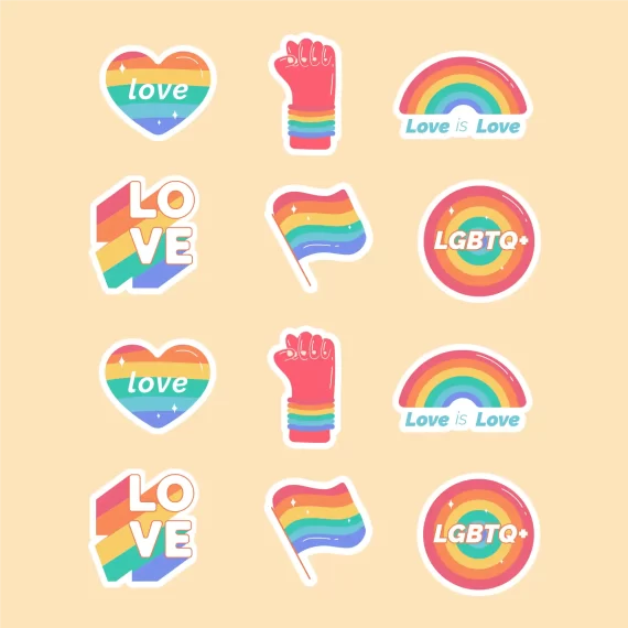 Pride Rainbow Stickers Set