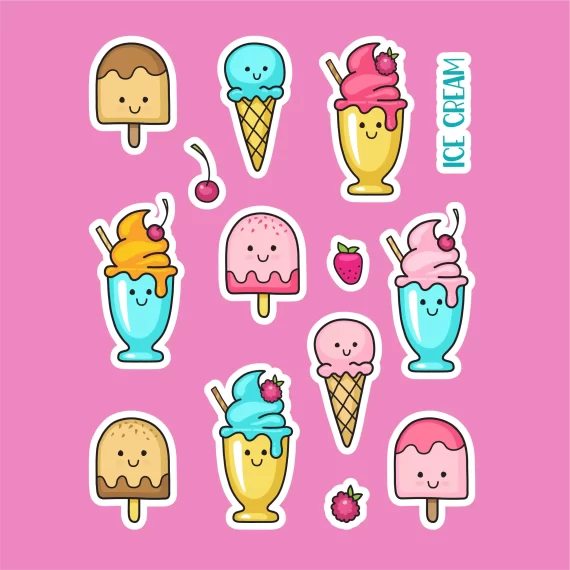 ice cream stickers 