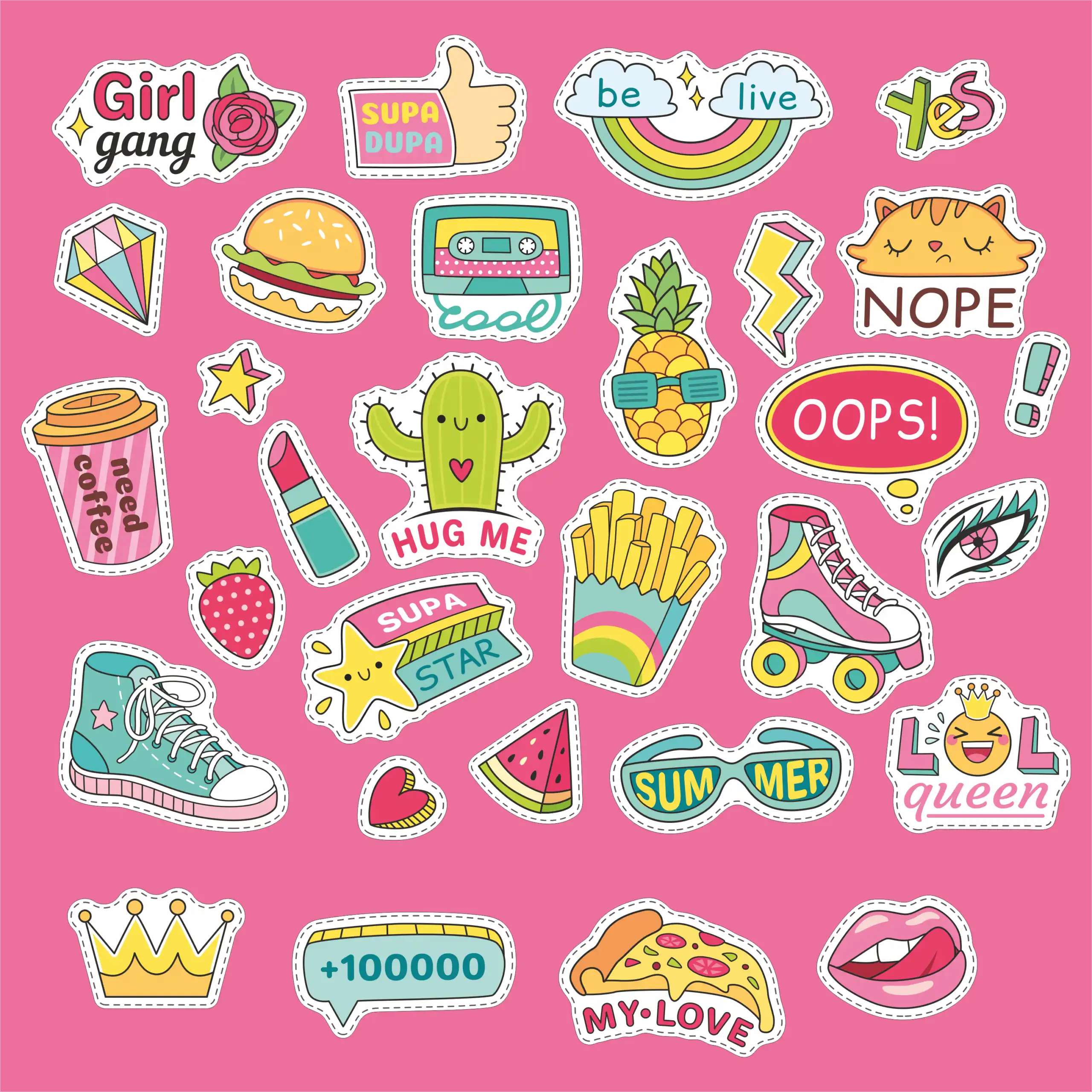 Fashioned girl aesthetic stickers