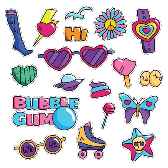 Girl Fashion Patch Stickers