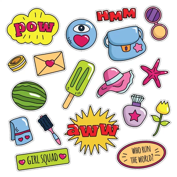 Girl Fashion Patch Stickers