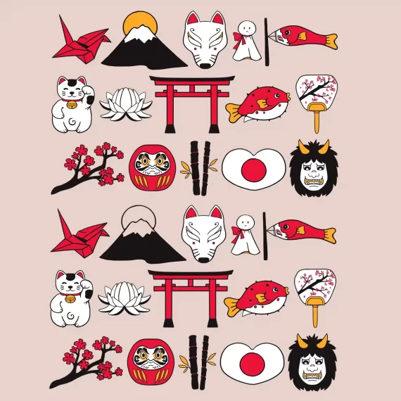 Oriental Japanese Stickers -