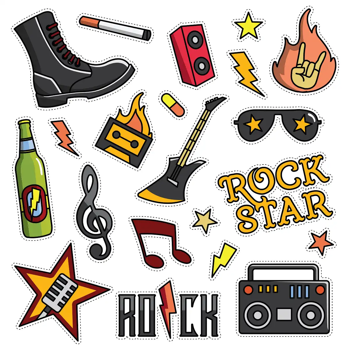 Rock and Roll Stickers