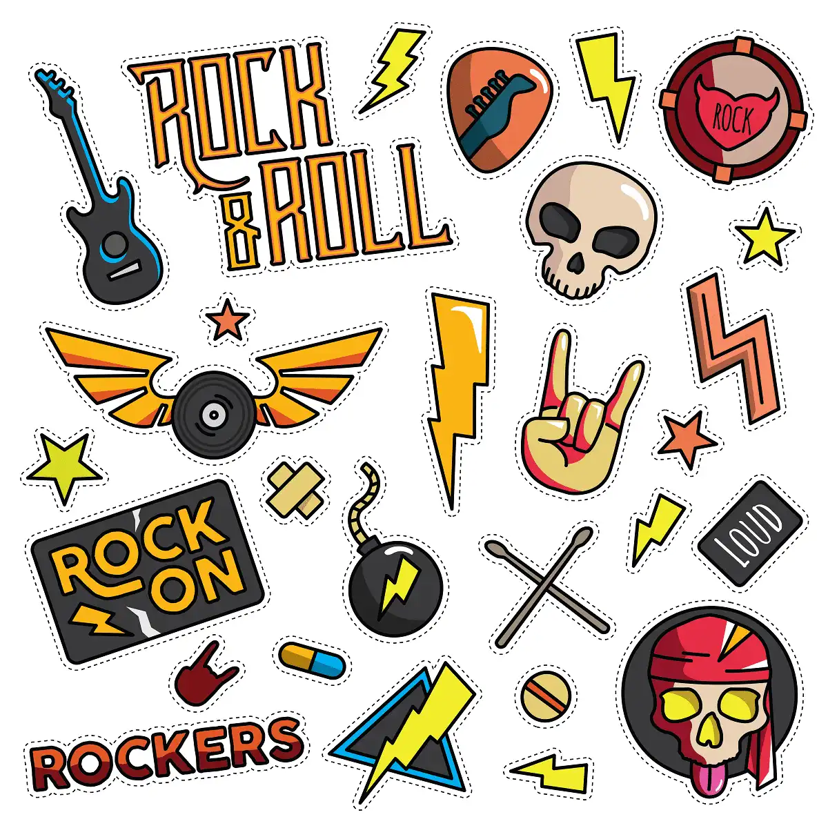 Rock and Roll Stickers