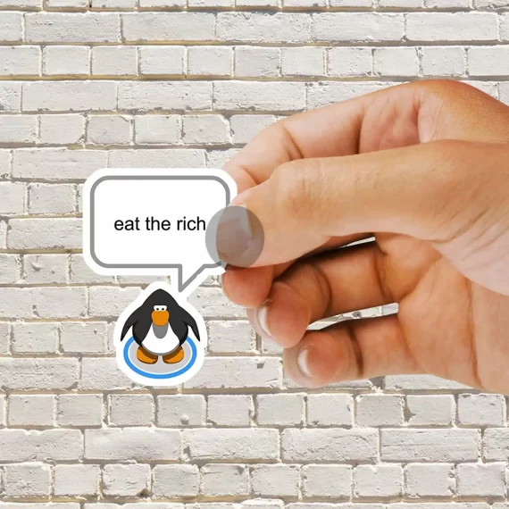 Eat the rich penguin Sticker