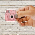 Pink Polaroid Camera Aesthetic Sticker