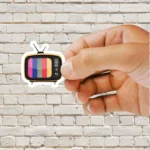 Retro TV Playing Color Bars Sticker