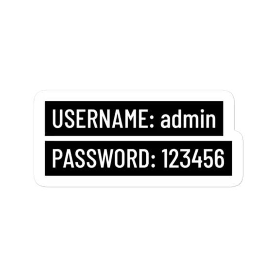 Username Password Programmer Sticker