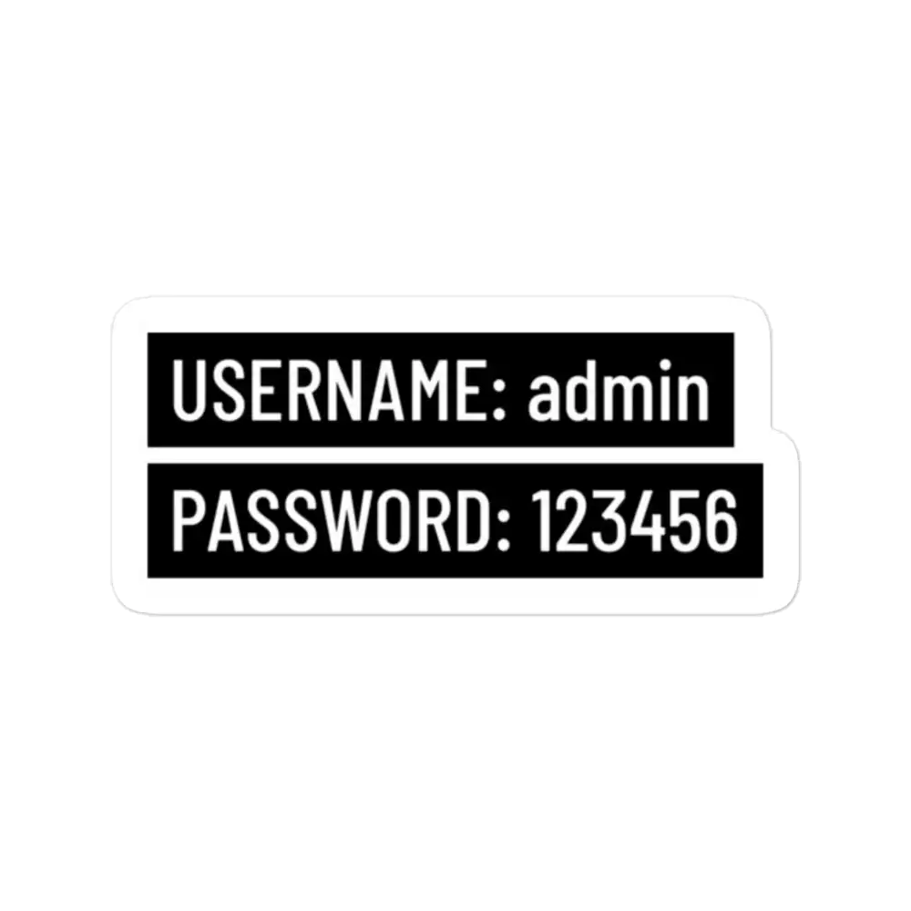 Username Password Programmer Sticker
