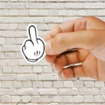 Cartoon Hand Middle Finger Sticker