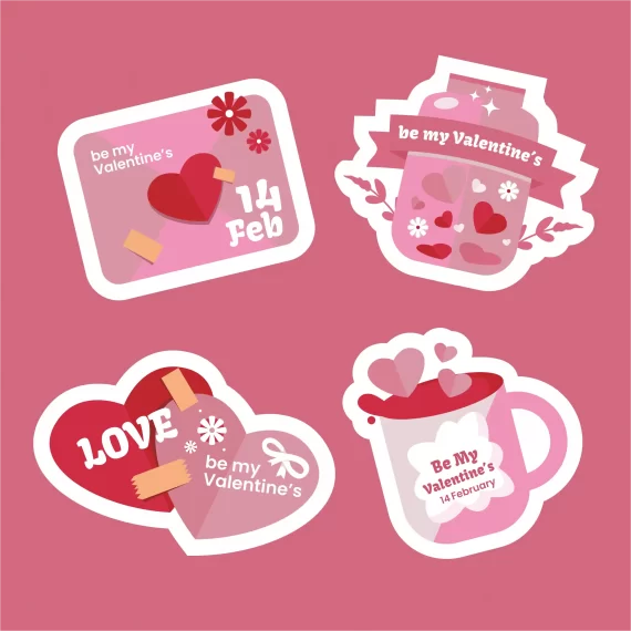 Be my valentine's stickers