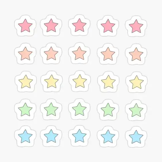 Pastel Star Stickers